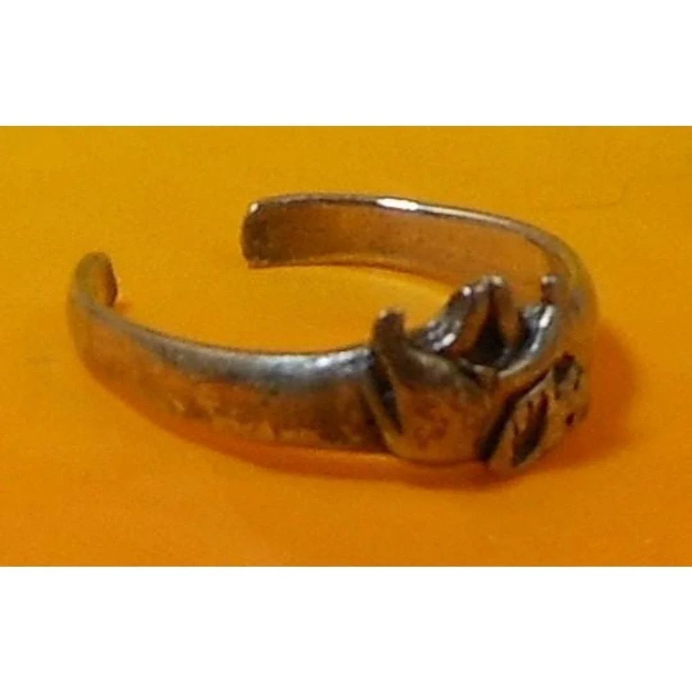 Vintage Sterling Silver Lucky Sexy Fun Elephant Toe Ring Boho Beach Foot Jewelry - Picture 7 of 7